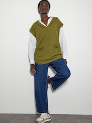 Monsoon Green Hooded V-Neck Sweater Vest - Image 3 of 4