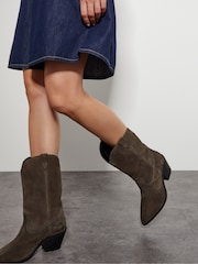 Monsoon Green Lana Suede Cowboy Boots - Image 1 of 4