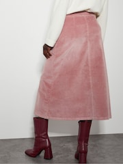 Monsoon Pink Malika Cord Midi Skirt - Image 3 of 5