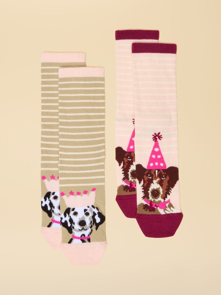 Mehrfarbig-Ecru - Joules Everyday 2 Pack Socks - Bild 1 von 3 Mehrfarbig-Ecru - Joules Everyday 2 Pack Socks - Bild 1 von 3