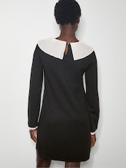Monsoon Black Cree Pleated Collar Bow Dress - Image 3 of 6