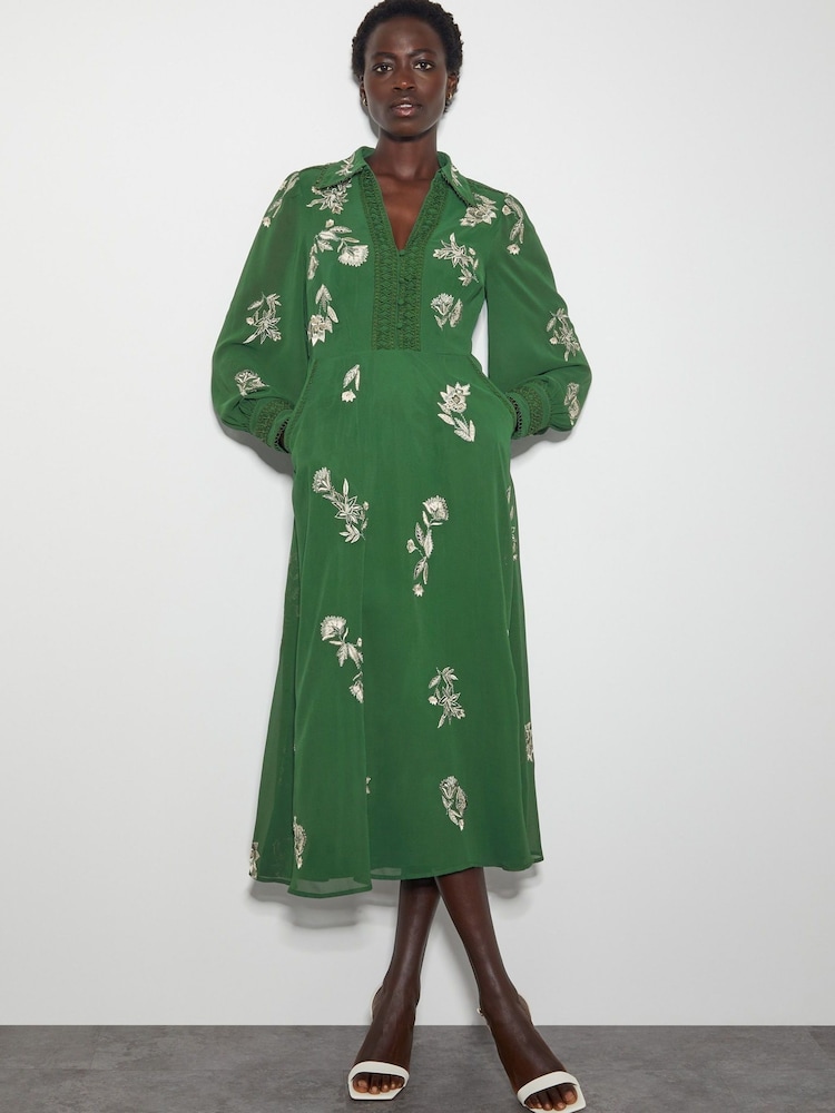 Monsoon Green Erica Shirt Dress - Image 1 of 6 Monsoon Green Erica Shirt Dress - Image 1 of 6