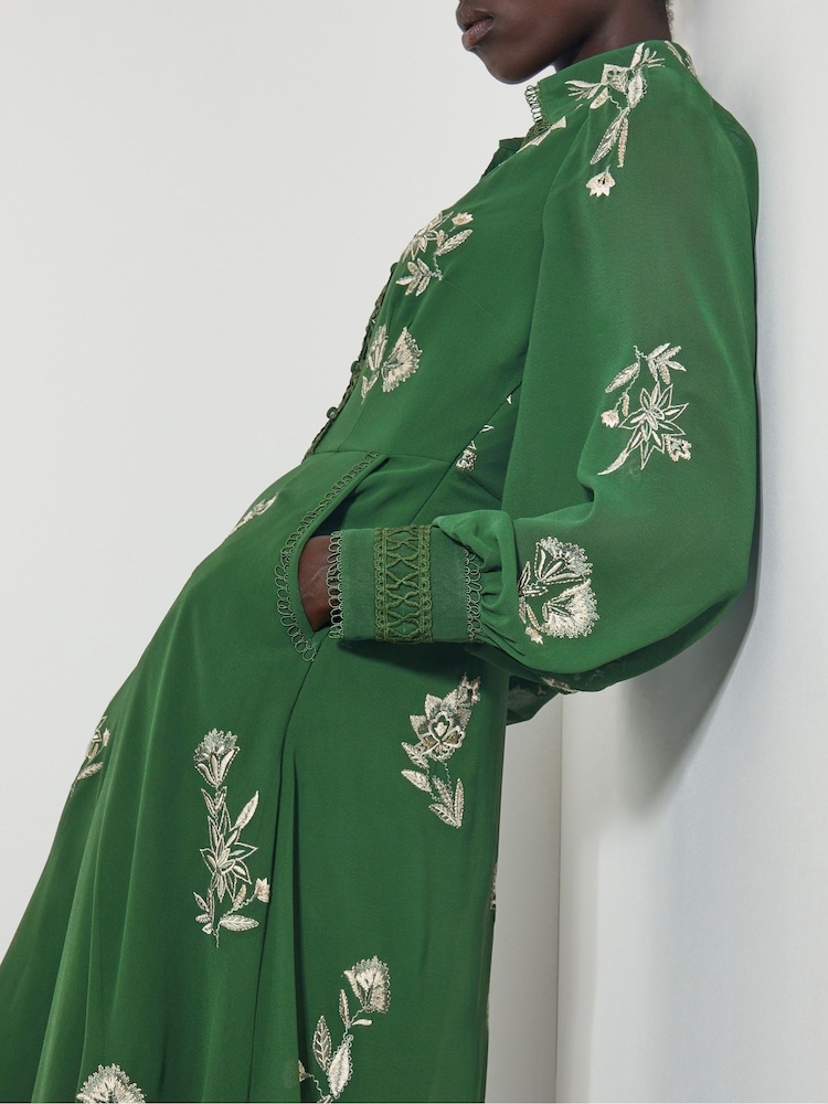 Monsoon Green Erica Shirt Dress - Image 2 of 6 Monsoon Green Erica Shirt Dress - Image 2 of 6