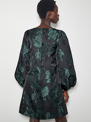 Monsoon Green Julie Jacquard Mini Dress - Image 3 of 5