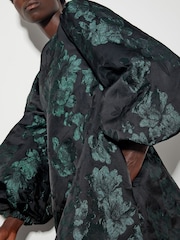 Monsoon Green Julie Jacquard Mini Dress - Image 4 of 5