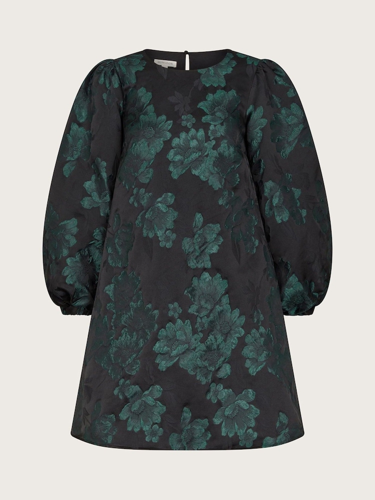 Monsoon Green Julie Jacquard Mini Dress - Image 5 of 5