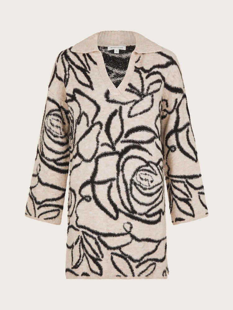 Monsoon Natural Ria Rose Knit Jumper Dress - Image 6 of 6