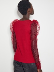 Monsoon Red Mimi Polka Dot Sleeve Blouses - Image 2 of 4