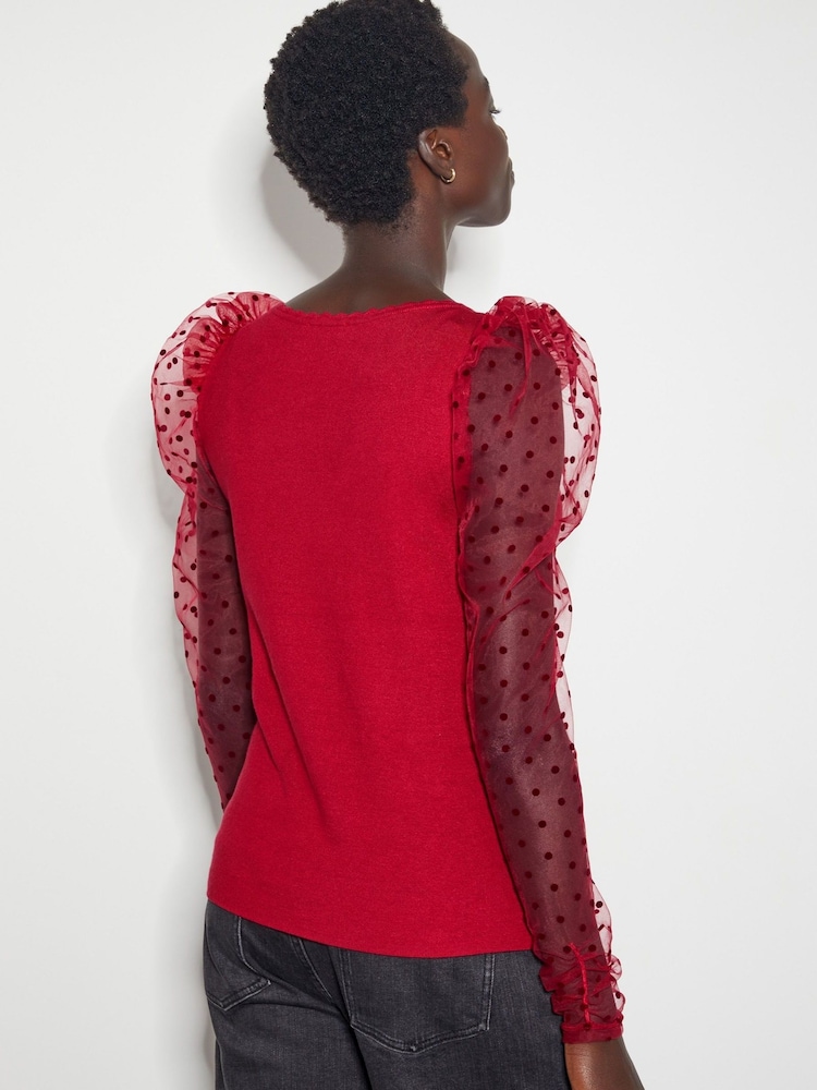 Monsoon Red Mimi Polka Dot Sleeve Blouses - Image 2 of 4