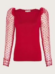 Monsoon Red Mimi Polka Dot Sleeve Blouses - Image 4 of 4