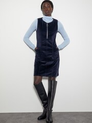 Monsoon Blue Soha Corduroy Pinafore Dress - Image 1 of 6