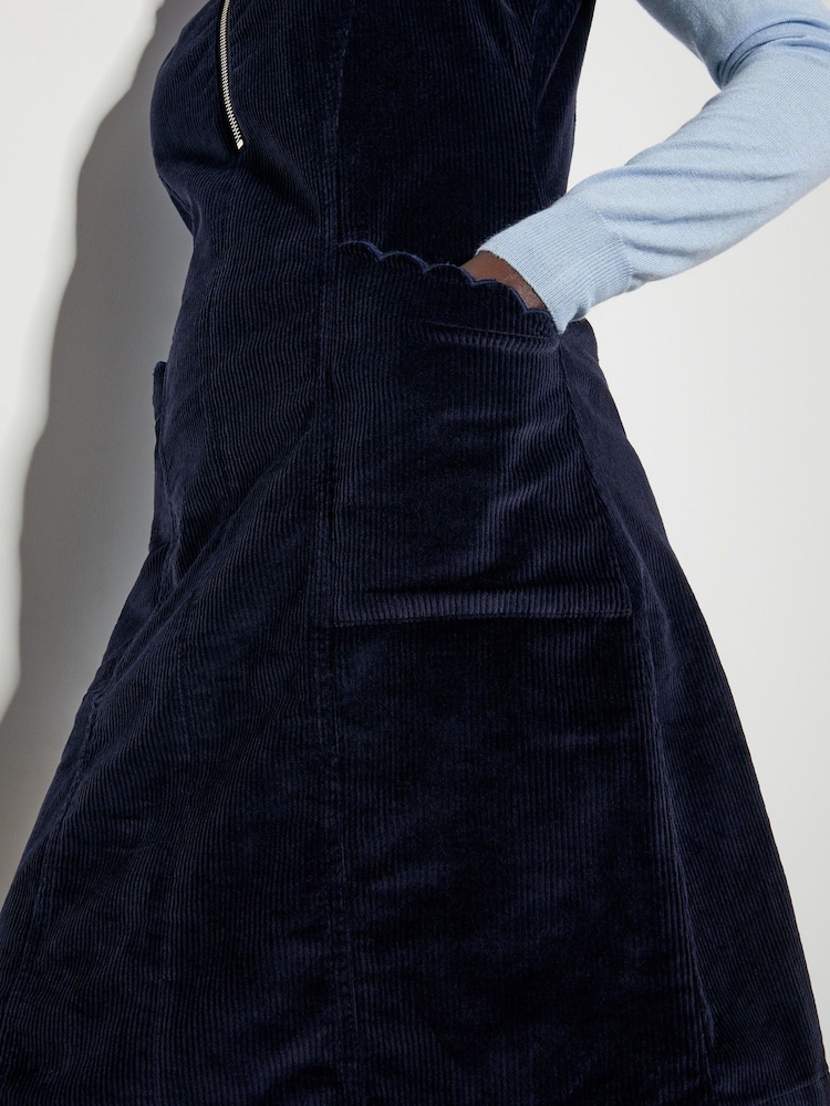 Monsoon Blue Soha Corduroy Pinafore Dress - Image 2 of 6