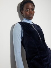 Monsoon Blue Soha Corduroy Pinafore Dress - Image 4 of 6
