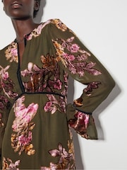 Monsoon Green Lucille Devore Floral Midi Dress - Image 2 of 6
