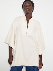 Crème - Poncho en maille semi-fermé Monsoon - Image 1 de 5