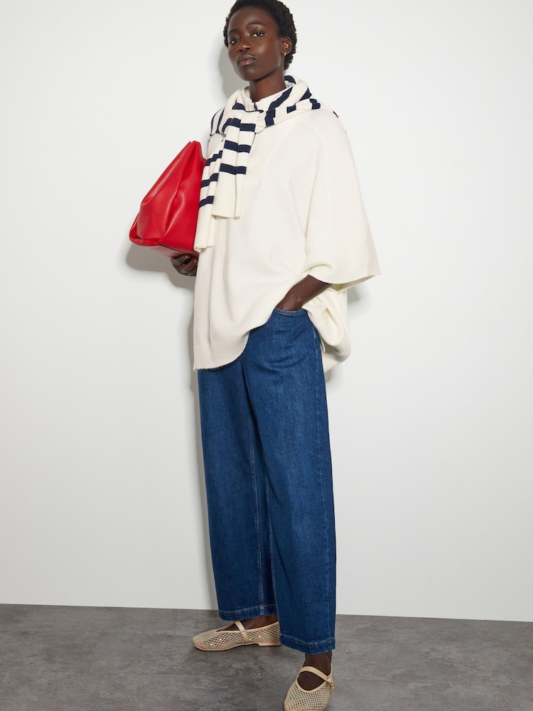 Monsoon Cream Half Zip Knit Poncho - Image 2 of 5 Monsoon Cream Half Zip Knit Poncho - Image 2 of 5