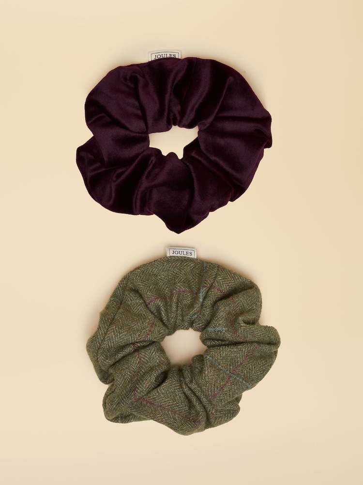 Joules Annika Green Scrunchie 2pk - Image 1 of 2 Joules Annika Green Scrunchie 2pk - Image 1 of 2