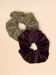 Joules Annika Green Scrunchie 2pk - Image 2 of 3