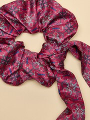 Joules Elissia Berry Red Scarf Scrunchie - Image 2 of 2