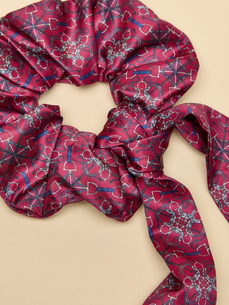 Joules Elissia Berry Red Scarf Scrunchie - Image 2 of 2 Joules Elissia Berry Red Scarf Scrunchie - Image 2 of 2