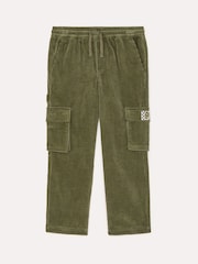 Monsoon Green 100% Cotton Corduroy Side Pocket Cargo Trousers - Image 1 of 3