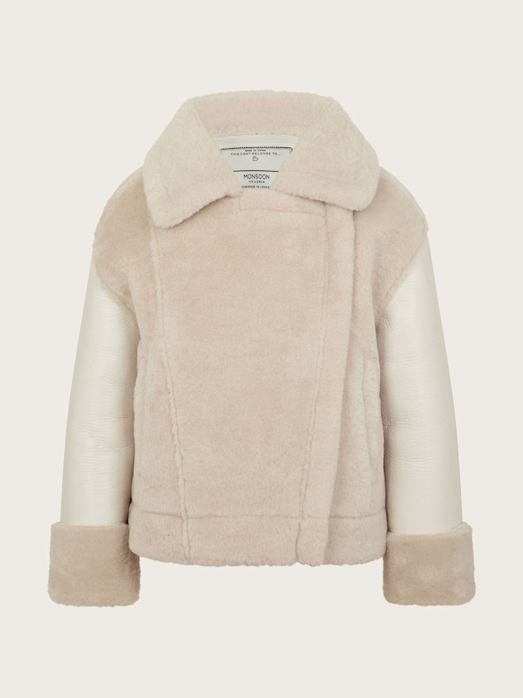 Monsoon Cream Aviator Jacket - Image 2 of 4