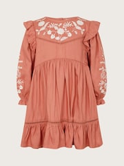 Monsoon Long Sleeve Baby Embroidered Ruffle Dress - صورة 1 من 3