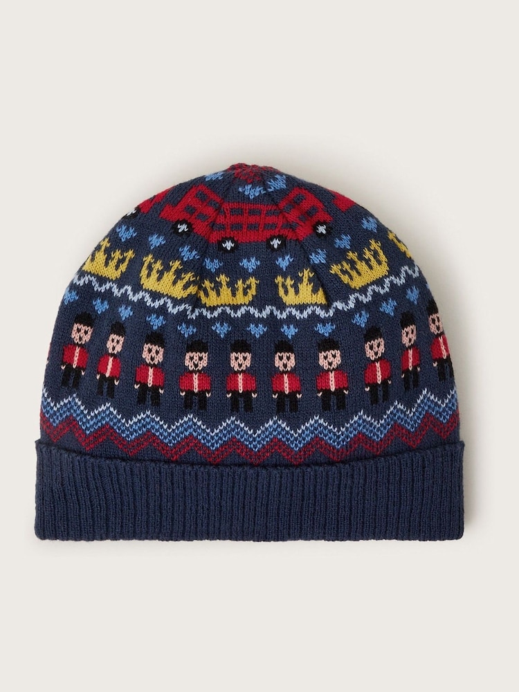 Monsoon Blue London Winter Knit Beanie Hat - Image 1 of 2