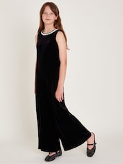 Monsoon Laurelie Bow Velour Jumpsuit - Image 1 of 4