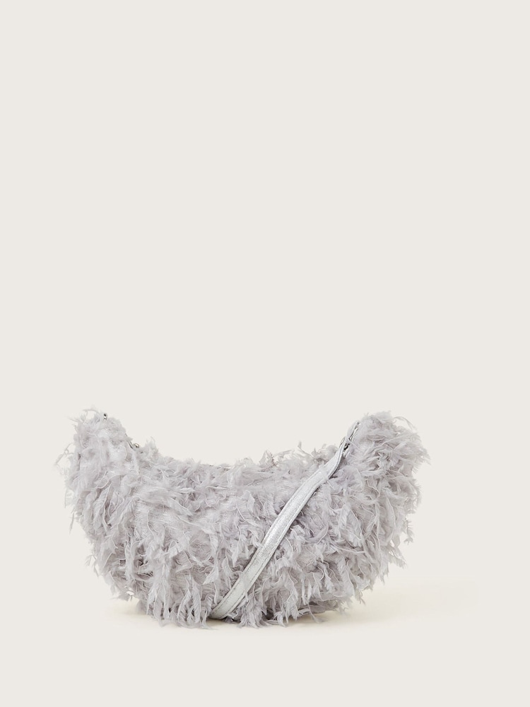 Monsoon Grey Feathery Sling Bag - Image 1 of 4