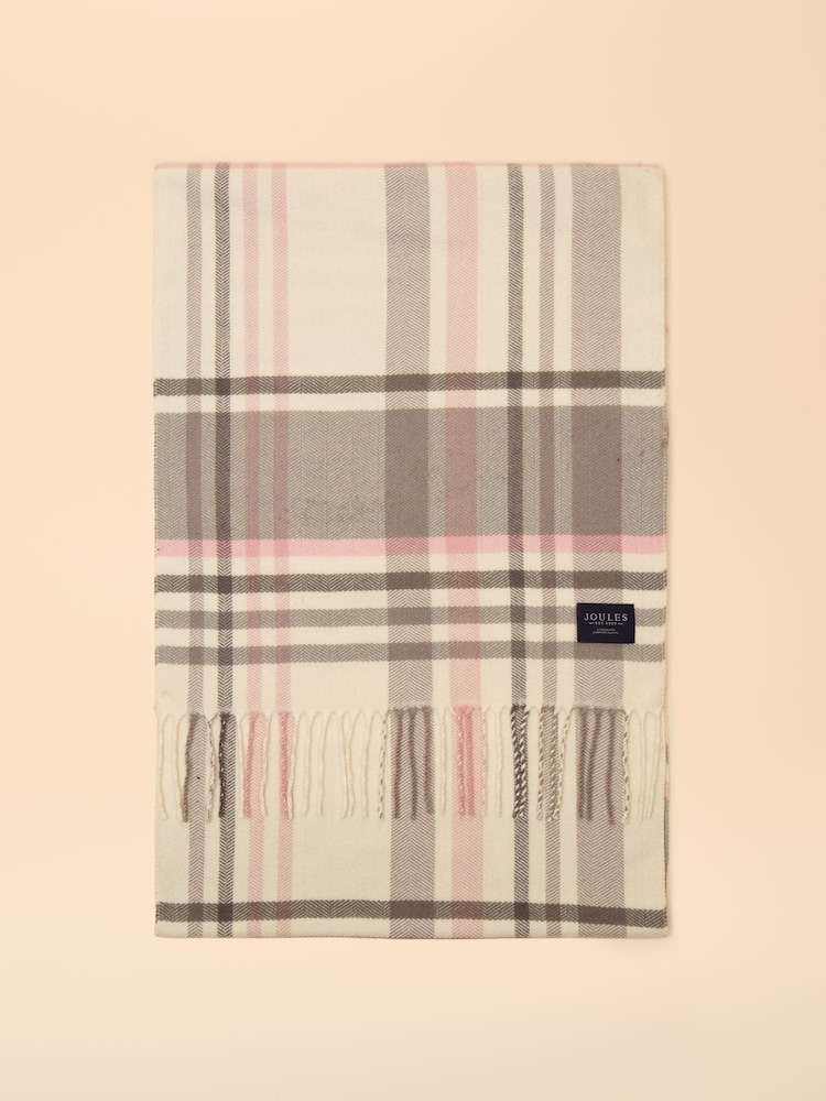 Joules Langtree Pink/Grey Scarf - Image 4 of 6