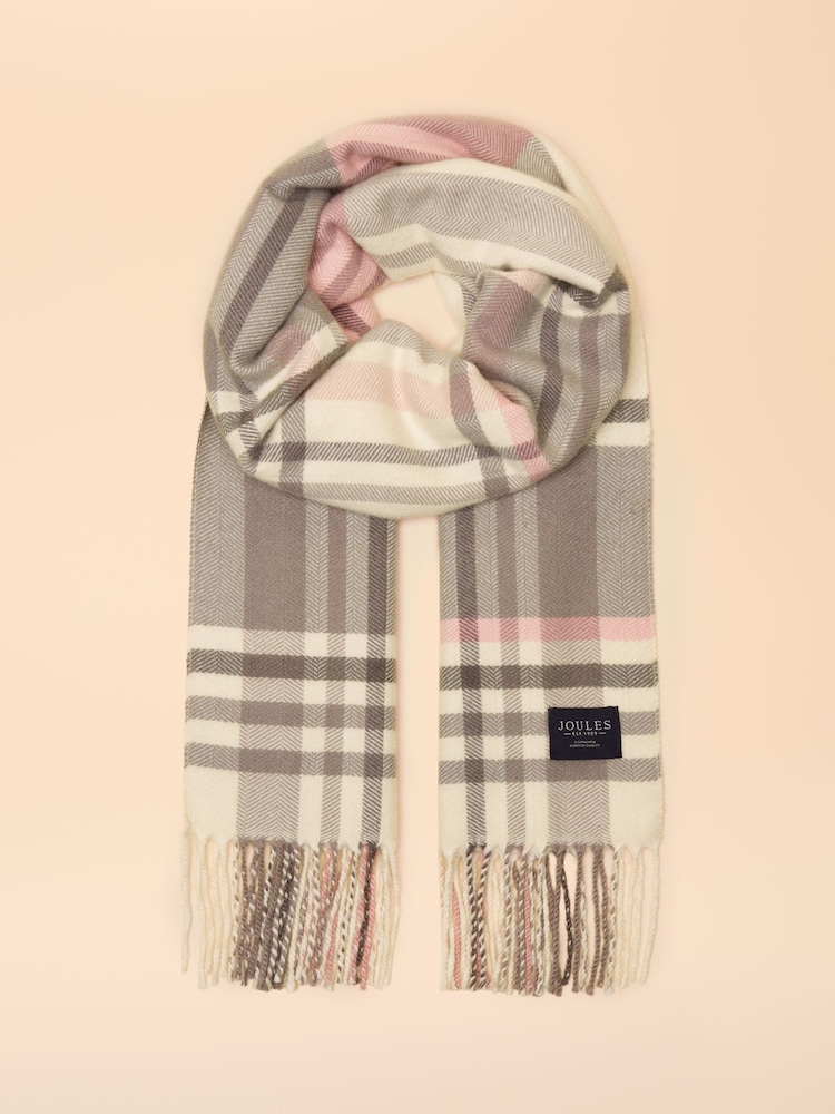 Joules Langtree Pink/Grey Scarf - Image 5 of 6