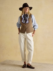 Joules Highgrove Navy Silk Printed Skinny Scarf - Image 2 of 5