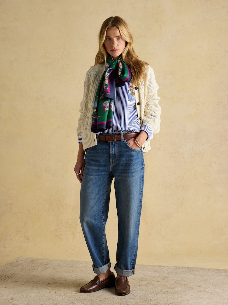 Joules Windsor Green Silk Scarf - Image 2 of 8 Joules Windsor Green Silk Scarf - Image 2 of 8