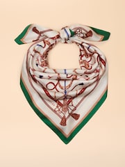 Joules Bloomfield Cream Square 100% Silk Scarf - Image 7 of 8