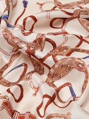 Joules Bloomfield Cream Square 100% Silk Scarf - Image 8 of 8