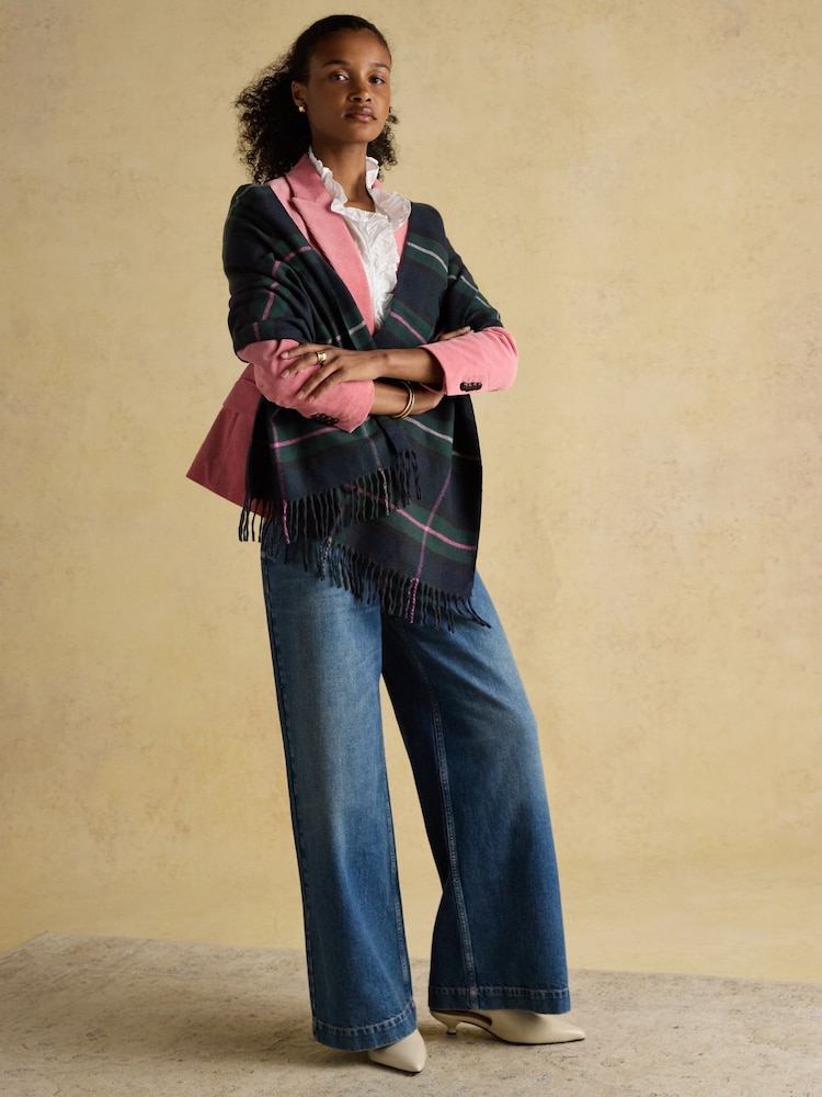 Joules Langtree Navy/Pink Scarf - Image 3 of 3 Joules Langtree Navy/Pink Scarf - Image 3 of 3