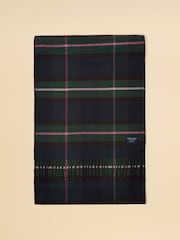Joules Langtree Navy / Pink Check Large Unisex Scarf - Image 4 of 5