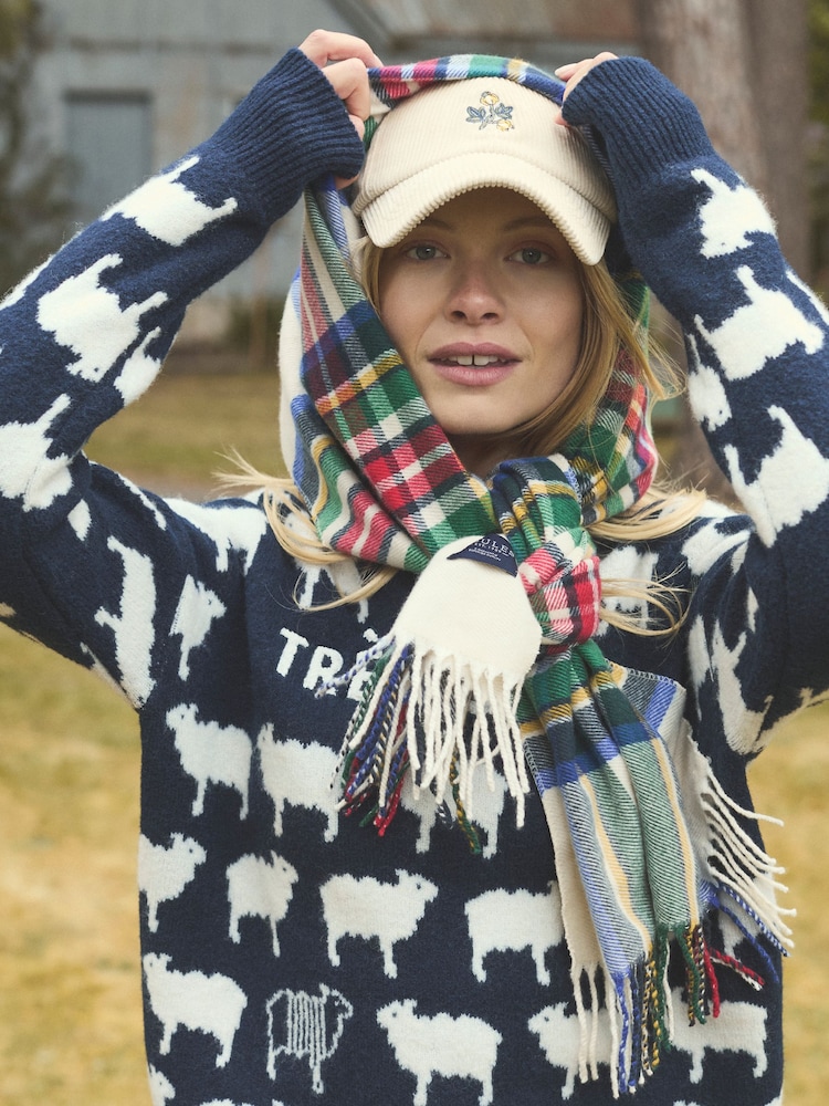 Joules Langtree Multi Bright Scarf - Image 2 of 2 Joules Langtree Multi Bright Scarf - Image 2 of 2