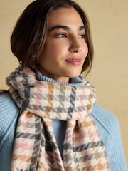 Joules Langtree Pink/Oatmeal Large Unisex Scarf - Image 3 of 7