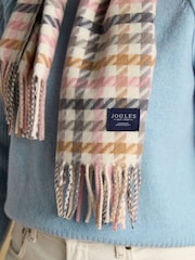 Joules Langtree Pink/Oatmeal Large Unisex Scarf - Image 4 of 7