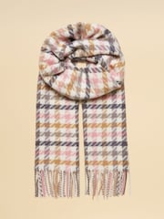 Joules Langtree Pink/Oatmeal Large Unisex Scarf - Image 5 of 7