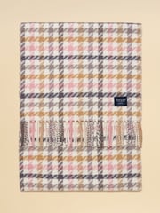 Joules Langtree Pink/Oatmeal Large Unisex Scarf - Image 6 of 7