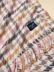 Joules Langtree Pink/Oatmeal Large Unisex Scarf - Image 7 of 7