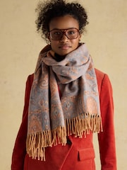 Joules Erin Neutral Jacquard Scarf - Image 5 of 8