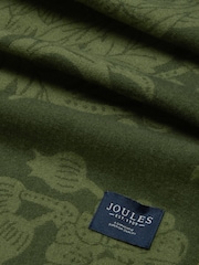 Joules Elissa Khaki Green Double-Sided Jacquard Patterned Scarf - Image 6 of 6