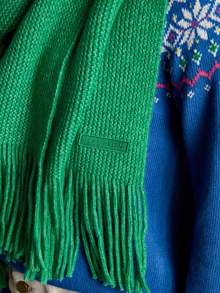 Joules Rosa Green Knitted Scarf - Image 2 of 6 Joules Rosa Green Knitted Scarf - Image 2 of 6