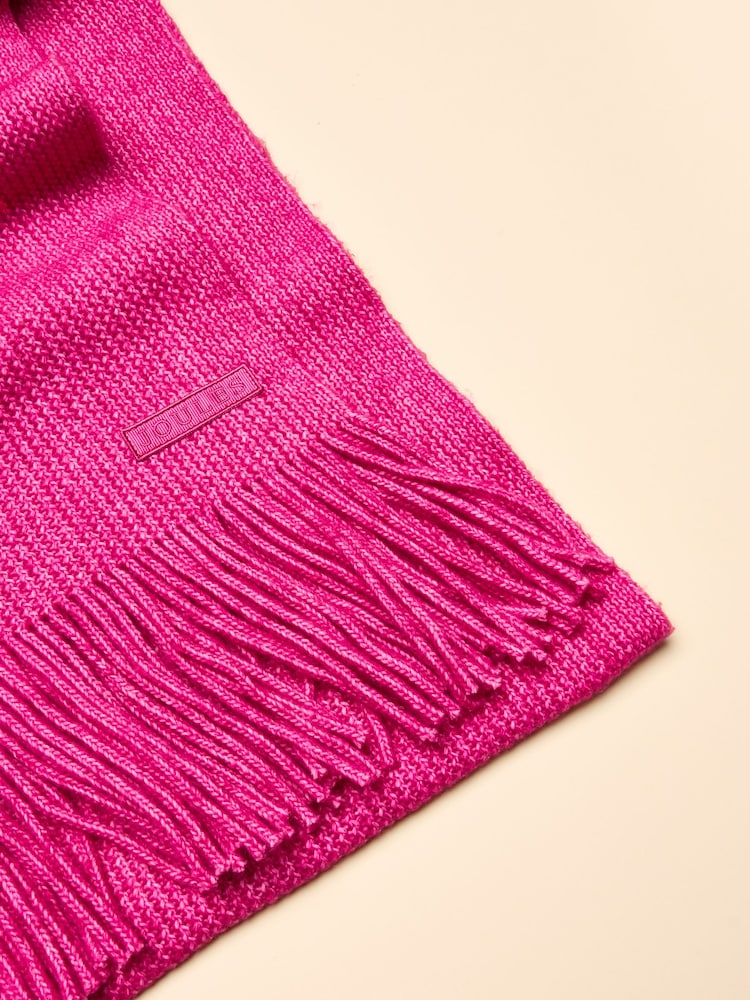 Joules Rosa Pink Knitted Scarf - Image 6 of 6 Joules Rosa Pink Knitted Scarf - Image 6 of 6
