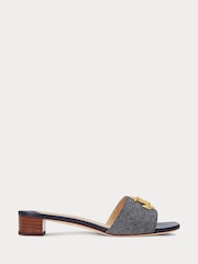 Lauren Ralph Lauren Blue Fay Anchor Logo Canvas Sandals - Image 2 of 4