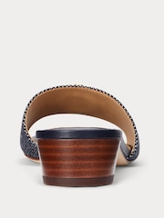 Lauren Ralph Lauren Blue Fay Anchor Logo Canvas Sandals - Image 3 of 4
